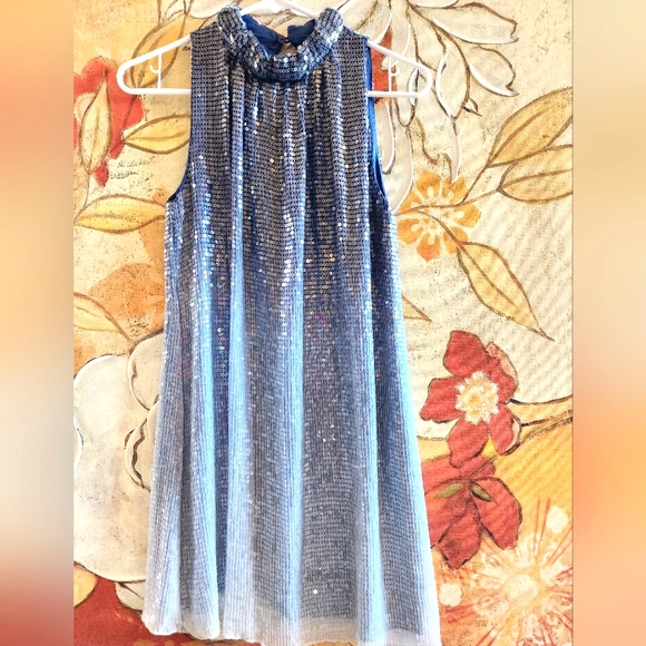 Alice + Olivia Dresses & Skirts - ALICE & OLIVIA Ombre Icy Sequin Overlay P/O Mock Neck Swingy Mini Party Dress XS